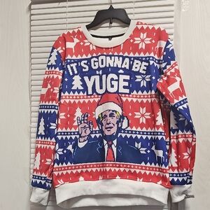 Festive Red and Blue Men's Sweater